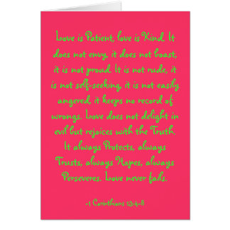 愛は忍耐強いです、愛です親切。 それは…羨望しません