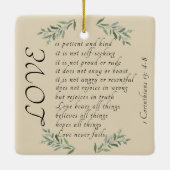 愛は忍耐強いクリスマスツリーオーナメント セラミックオーナメント (裏面)