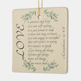 愛は忍耐強いクリスマスツリーオーナメント セラミックオーナメント