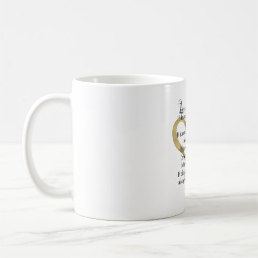 愛は忍耐強いハートです コーヒーマグカップ (左)