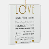 愛は忍耐強いバイブルの詩タイポグラフィ金ゴールドシック セラミックオーナメント (右)