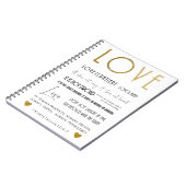 愛は忍耐強いバイブルの詩タイポグラフィ金ゴールドシック ノートブック (左側)