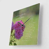 愛は忍耐強いバラです スクエア壁時計 (傾斜)