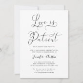 愛は忍耐強いミニマリスト結婚式の日付を保存 セーブザデート (正面)