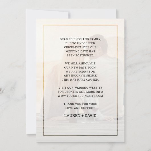 愛は忍耐強いロマンチックな台本の写真結婚。 案内状 (裏面)