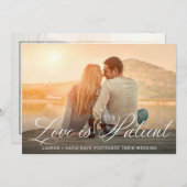 愛は忍耐強いロマンチックな台本の写真結婚。 案内状 (正面/裏面)
