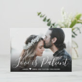 愛は忍耐強い延期された結婚発表 招待状 (スタンド正面)