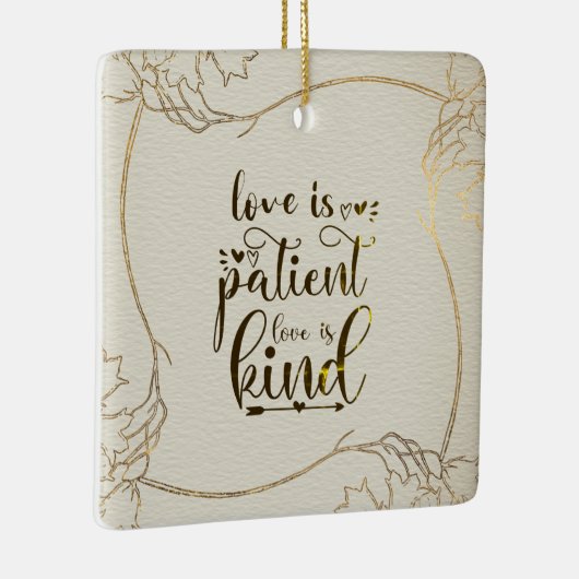 愛は忍耐強い愛は優しい金ゴールド枠 セラミックオーナメント (右)