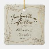 愛は忍耐強い愛は優しい金ゴールド枠 セラミックオーナメント (裏面)