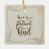愛は忍耐強い愛は優しい金ゴールド枠 セラミックオーナメント (正面)