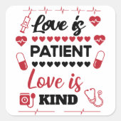 愛は忍耐強い愛は優しい スクエアシール (正面)