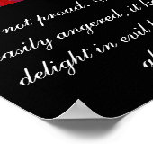 愛は忍耐強い愛は花と優しいプリント ポスター (角)