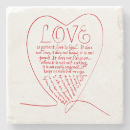 愛は忍耐強い愛は親切なキリスト教の聖句である ストーンコースター
