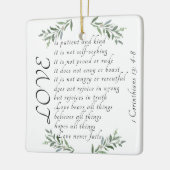 愛は忍耐強い愛は親切なクリスマス装飾である セラミックオーナメント (左)