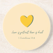 愛は忍耐強い愛は親切なテーブルコースター コースター (正面)