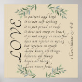 愛は忍耐強い愛は親切なポスターである ポスター (正面)