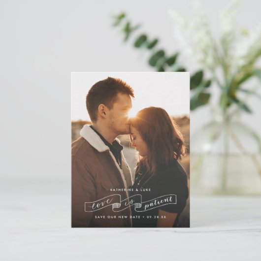 愛は忍耐強い日付結婚を変更 案内ポストカード (スタンド正面)