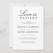 『愛は忍耐強い白人の告結婚知』 招待状 (正面)