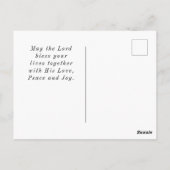 愛は忍耐強い聖書の結婚おめでとう ポストカード (裏面)