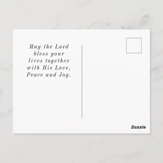愛は忍耐強い聖書の結婚おめでとう ポストカード (裏面)