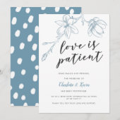 愛は忍耐強い ウェディング フラワーポストポーネント 案内状 (正面/裏面)