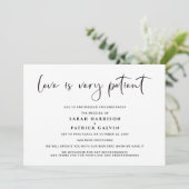 愛は忍耐強い ウェディング 延期 エレガント 案内状 (スタンド正面)