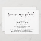 愛は忍耐強い ウェディング 延期 エレガント 案内状 (正面/裏面)