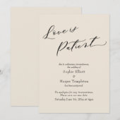 愛は忍耐強い クリーム色 結婚式延期のお知らせカード 招待状 (正面/裏面)