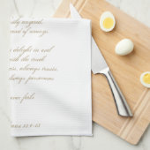 愛は忍耐強い |コリント13 |エレガントアイボリー キッチンタオル (四つ折り)