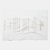 愛は忍耐強い |コリント13 |エレガントアイボリー キッチンタオル (横)