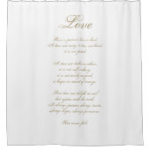 愛は忍耐強い |コリント13 |エレガントアイボリー シャワーカーテン (正面)