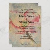 愛は忍耐強い ピンクのヤマボウシの花のウェディング 招待状 (正面/裏面)