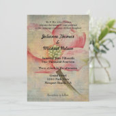 愛は忍耐強い ピンクのヤマボウシの花のウェディング 招待状 (スタンド正面)