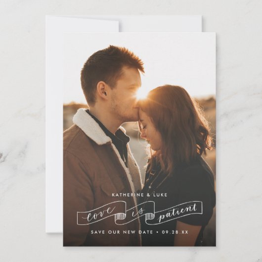 愛は忍耐強い フォト 変更日程のお知らせ セーブザデート (正面)