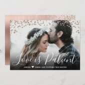 愛は忍耐強い 延期された結婚発表 招待状 (正面/裏面)