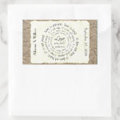 愛は忍耐強い、循環文字の結婚ステッカー 長方形シール (バッグ)