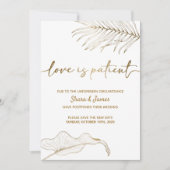 愛は忍耐強い-日付のカードを結婚変更する 招待状 (正面)