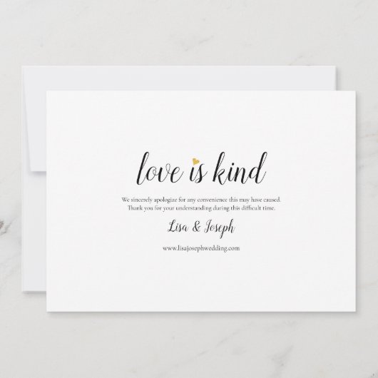愛は忍耐強い 日程変更のお知らせ延期 セーブザデート (裏面)