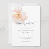 愛は忍耐強い 日程変更のお花の招待状 招待状 (正面)