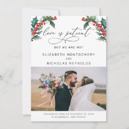 愛は忍耐強い 私たちはそうではない | 結婚のお知らせ 招待状