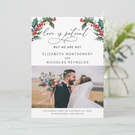 愛は忍耐強い 私たちはそうではない | 結婚のお知らせ 招待状 (スタンド正面)