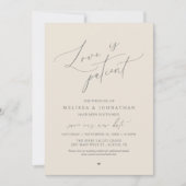 「愛は忍耐強い」 結婚式の日程変更のお知らせ 招待状 (正面)