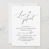 「愛は忍耐強い」 結婚式延期のお知らせ 招待状 (正面)