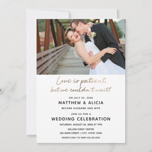 愛は忍耐強い 結婚発表 披露宴 招待状 (正面)