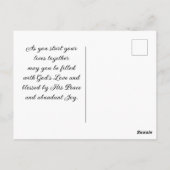 愛は忍耐強い 聖書の詩句 海岸 ウェディング ポストカード (裏面)