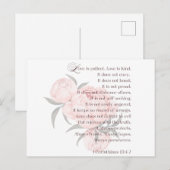 愛は忍耐強い - 聖書 ウェディング ポストカード (正面/裏面)