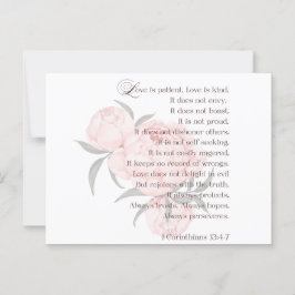 愛は忍耐強い - 聖書 結婚式のポストカード ポストカード