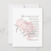 愛は忍耐強い - 聖書 RSVP カード (正面)