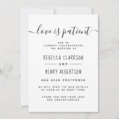 愛は忍耐強く手書き延期さ結婚れた 招待状 (正面)