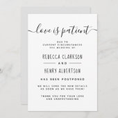 愛は忍耐強く手書き延期さ結婚れた 招待状 (正面/裏面)